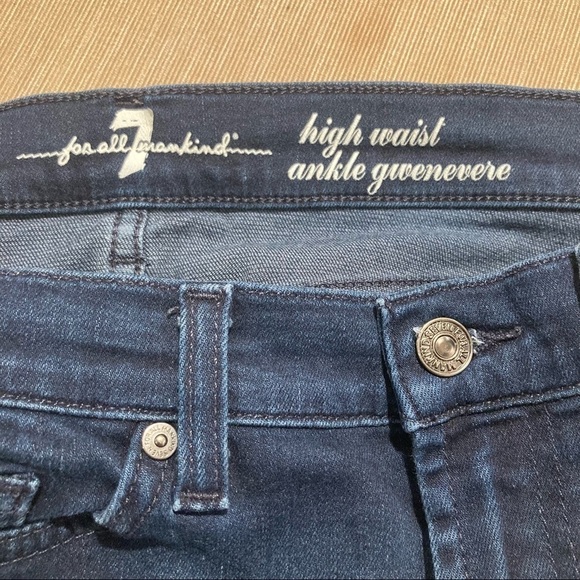 7 FOR ALL MANKIND Sz 29 High Waisted Ankle  Gwenevere Skinny Dark Wash Jeans - Picture 7 of 10
